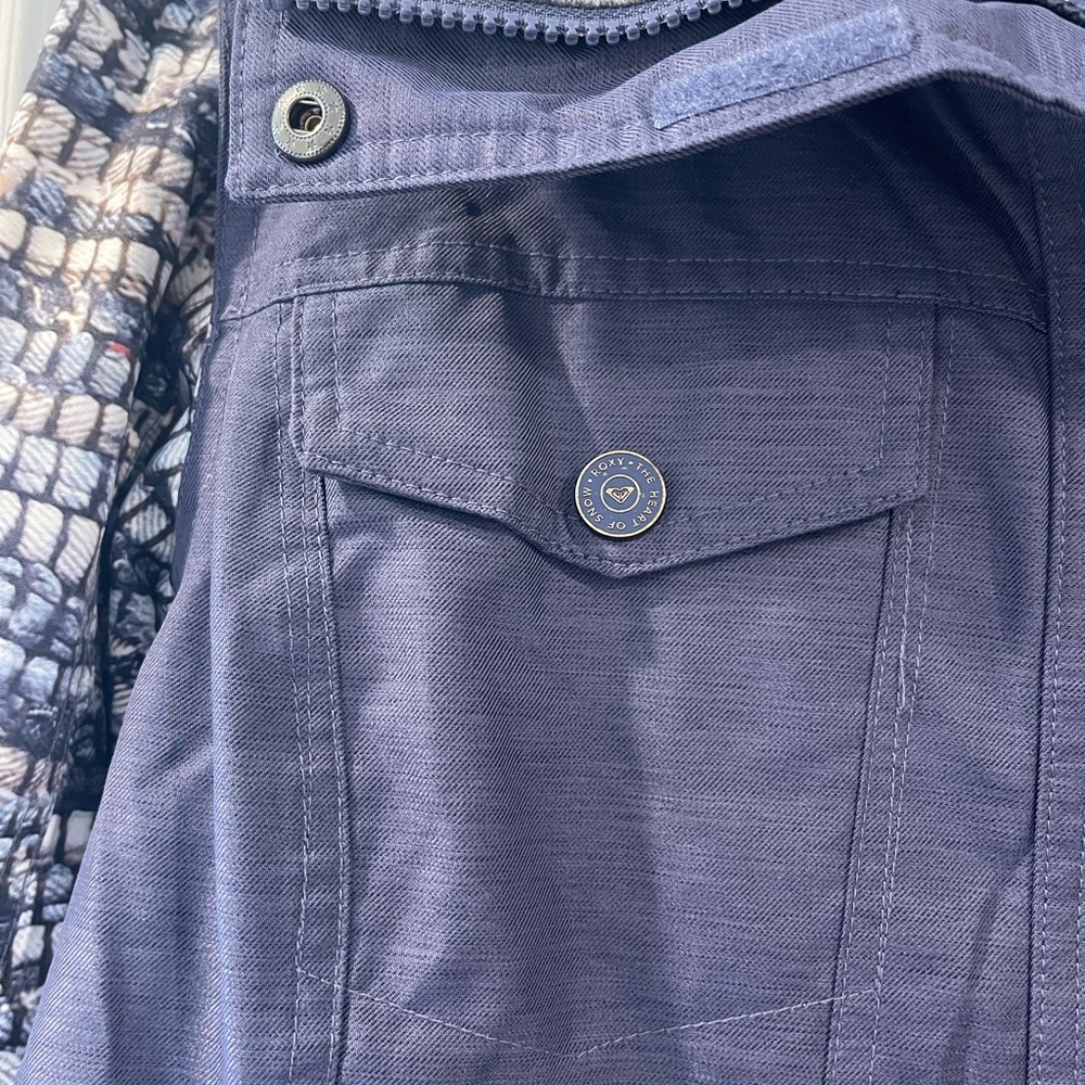 Roxy Navy And Gray Patterned Jacket - image 3